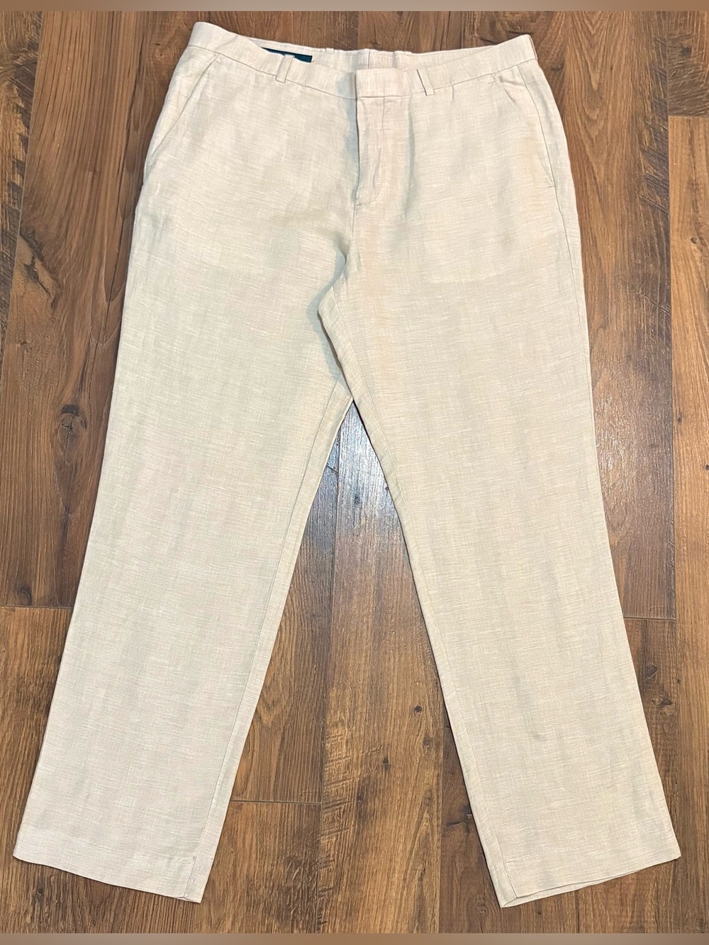 Perry Ellis Men's Light Cream Linen-Blend Dress Pants